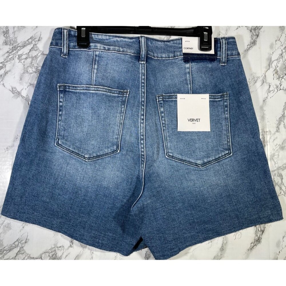 Vervet Blue Womens Size 14W Cortney Stretch Mom Shorts - Picture 2 of 8
